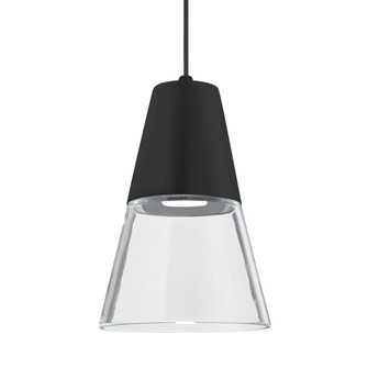 Besa Timo 6 Pendant, Clear/Black, Black Finish, 1x9W LED (127|1XC-TIMO6BC-LED-BK)