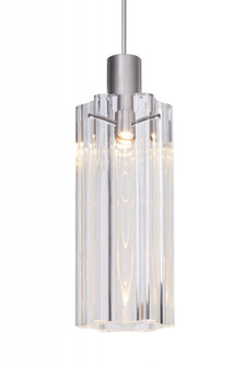 Besa Ice 7 Pendant, Clear Glass, Satin Nickel Finish, 1x35W MAX GY6.35 Base (127|1XC-ICE7CL-SN)