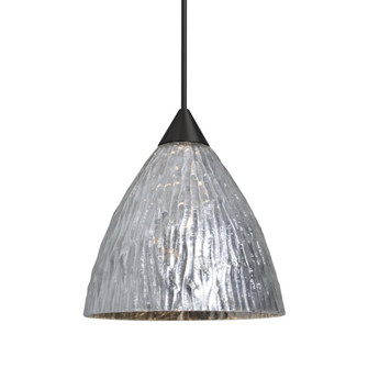 Besa Eve Pendant, Stone Silver Foil, Black Finish, 1x5W LED (127|1XC-EVESS-LED-BK)