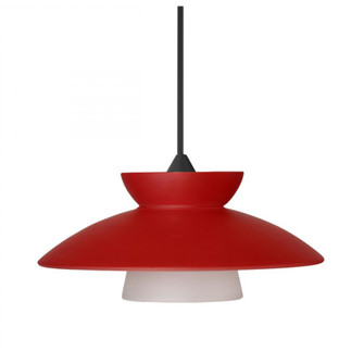 Besa Pendant Trilo 7, Black Finish, Red Matte 1x50W MAX GY6.35 Base (127|1XC-271831-BK)