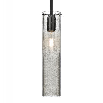 Besa, Juni 16 Stem Pendant, Clear Bubble, Black, 1x60W Medium Base (127|1TT-JUNI16CL-BK)