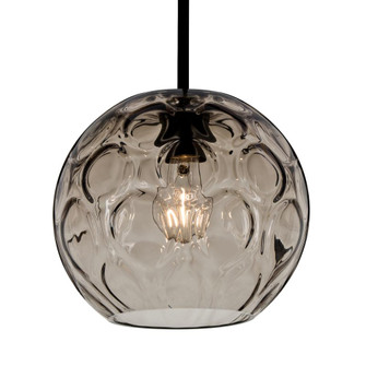 Besa Bombay Cord Pendant, Smoke, Black Finish, 1x60W Medium Base (127|1TT-BOMYSM-BK)