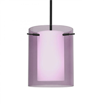 Besa Stem Pendant Pahu 8 Black Transparent Amethyst 1x100W Medium Base (127|1TT-A00607-BK)