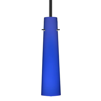 Besa Camino Stem Pendant Black Cobalt Blue Matte 1x5W LED (127|1TT-5674CM-LED-BK)