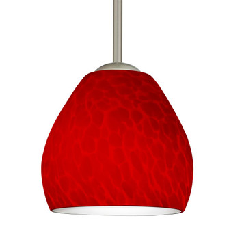Besa Bolla LED Pendant Red Cloud Satin Nickel 1x9W LED (127|1TT-4122RC-LED-SN)
