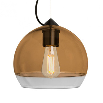 Besa, Ally 8 Cable Pendant, Amber/Clear, Black Finish, 1x5W LED Filament (127|1KX-ALLY8AM-EDIL-BK)
