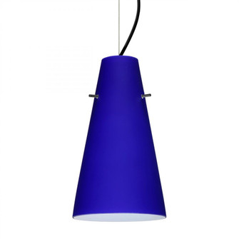 Besa Cierro Cable Pendant Cobalt Blue Matte Black 1x100W Medium Base (127|1KX-4124CM-BK)