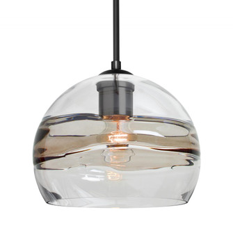 Besa Spirit 8 Pendant, Smoke/Clear, Black Finish, 1x8W LED Filament (127|1JT-SPIR8SC-EDIL-BK)