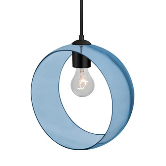 Besa, Plato Cord Pendant, Blue, Black Finish, 1x60W Medium Base (127|1JC-PLATOBL-BK-NI)