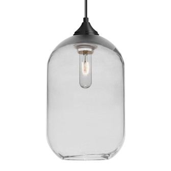 Besa, Omega 12 Cord Pendant, Clear, Black Finish, 1x60W Medium Base (127|1JC-OMEGA12CL-BK)