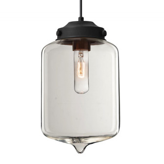 Besa Olin Pendant Black Clear 1x60W Medium Base T10 (127|1JC-OLINCL-BK)