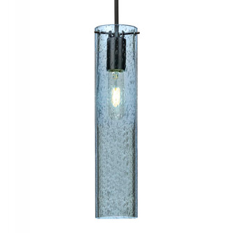 Besa, Juni 16 Cord Pendant, Blue Bubble, Black, 1x4W LED Filament (127|1JC-JUNI16BL-EDIL-BK)