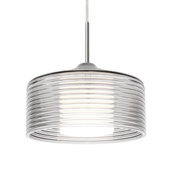 Besa Belu Pendant, Clear Shade, Satin Nickel Finish, 1x5W LED (127|1JC-BELUCL-LED-SN)