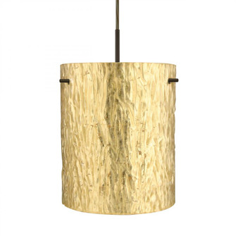 Besa Pendant Tamburo 8 Bronze Stone Gold Foil 1x100W Medium Base (127|1JC-4006GS-BR)