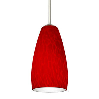 Besa Chrissy Pendant Satin Nickel Red Cloud 1x50W B10 Medium Base (127|1BT-1509RC-MED-SN)