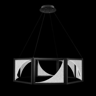 Luna 36IN LED 3000K/3500K/4000K Pendant in Black with Radiance® Crystal Dust (1118061|BPD94236-BK)