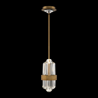 Silo 13IN LED 3000K/3500K/4000K/5000K Mini Pendant in Aged Brass with Optic Crystal (1118061|BPD40513-AB)