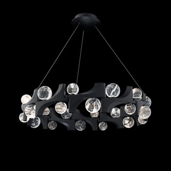 Amorina 36IN LED 3000K/3500K/4000K/5000K Pendant in Black with Optic Haze® Quartz (1118061|BPD45536-BK)