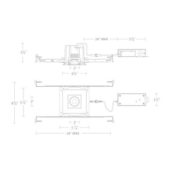 Ocular 3.0 5CCT Square Adjustable Trim and Remodel Housing with New Construction Frame-In Kit and (16|R3BSA-NCS-BN)