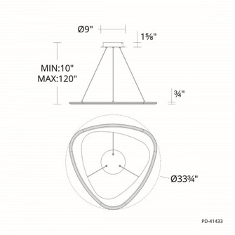 OYSTER 33IN PENDANT 4CCT 3500K (16|PD-41433-35-AB)
