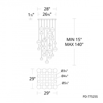 CYLLINDRA 25LGHT SQUARE MULTI 4CCT (16|PD-77525S-AB)