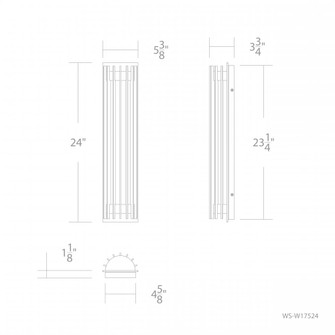 MOLINE 24IN OUTDOOR SCONCE 4CCT 3500K (16|WS-W17524-35-BK)