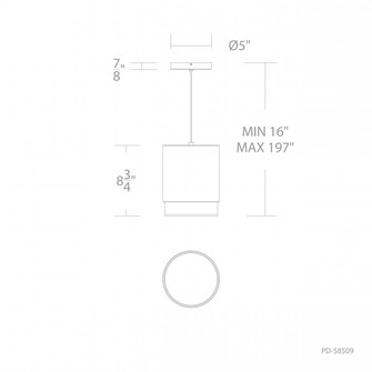 Cloak Pendant Light (16|PD-58509-40-BK)