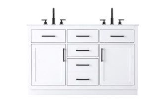 Alden 54 inch Double Bathroom Vanity in White (758|VF29754DWH)