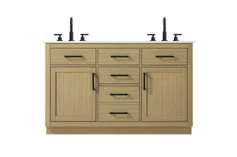 Alden 54 inch Double Bathroom Vanity in Honey Brown (758|VF29754DMHB)