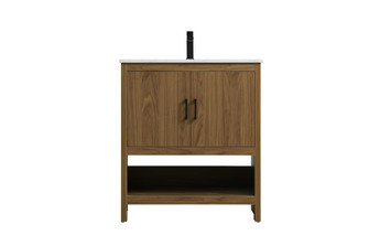 Ira 30 inch Single Bathroom Vanity in Walnut Brown (758|VF25230WB)