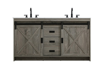 Vanity Cabinet 2Dr 2Dw 60''x34''x22'' Rustic Grey (758|VF90560DRG)
