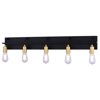Seward Park 36-in. W 5 Light Vanity Black and Satin Brass (51|W0504)