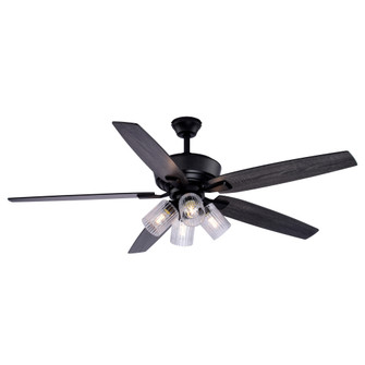 Fircrest 60-in W Matte Black Ceiling Fan with DC Motor, Light Kit, Remote plus Quick Install (51|F0130)