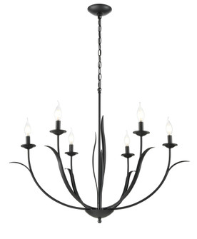 Charlize 33.75'' Wide 6-Light Chandelier - Matte Black (670|44106-MB)