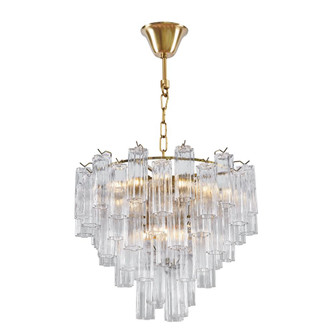 Sophia 16 Light Chandelier, Brass with Tronchi Style Glassware (12|AC12101BR)