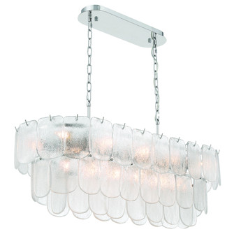 Bianca 12 Light Island Light, Polished Nickel, Crystalline with Piastra Type Glassware (12|AC12054CR)