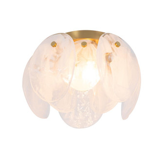 Lily 3 Light Semi Flush Mount, Brushed Brass with Wispy White Murano Style Glass (12|AC12216BR)