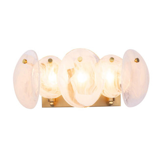 Lily 3 Light Bathroom Vanity, Brushed Brass with Wispy White Murano Style Glass (12|AC12213BR)