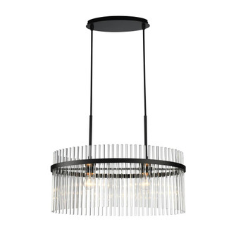 Ava 2 Light Chandelier, Black with Glass Rods (12|AC12082BK)