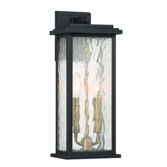 Estate 2 Light Outdoor Wall Sconce 17'', Black, Brass with Rain Glassware (12|AC9271BK)