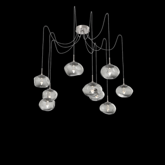 Nova Round 9pc Swag Multi-Pendant (LED) (1289|SCB0068-09-BS-GS-C01-L3)