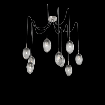 Meteo Round 9pc Swag Multi-Pendant (LED) (1289|SCB0067-09-BS-GS-C01-L3)