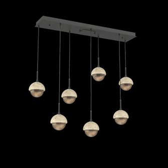 Cabochon Linear 7pc Multi-Pendant (1289|PLB0093-07-MB-B-C01-L3-TR)