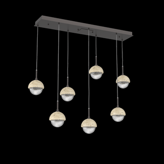 Cabochon Linear 7pc Multi-Pendant (1289|PLB0093-07-GP-C-C01-L1-TR)