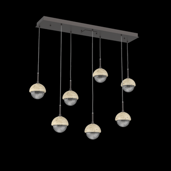 Cabochon Linear 7pc Multi-Pendant (1289|PLB0093-07-GP-S-C01-L3-TR)