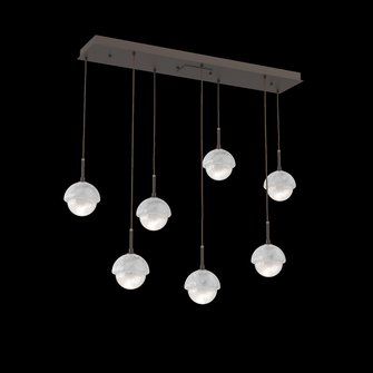 Cabochon Linear 7pc Multi-Pendant (1289|PLB0093-07-FB-WL-C01-L1-WM)