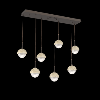 Cabochon Linear 7pc Multi-Pendant (1289|PLB0093-07-FB-WL-C01-L1-TR)