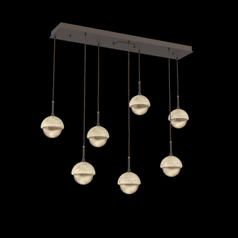 Cabochon Linear 7pc Multi-Pendant (1289|PLB0093-07-FB-A-C01-L1-TR)