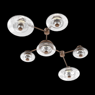 Hub & Spoke - Cirrus - Linear - 6pc (warm glass and cast glass) (1289|SMB0098-HL-BB-CG-L3)
