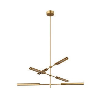 Astrid 6 Head Metal Shade/Vintage Brass Dimmable LED Multi Pendant (7713|MP316406VBMS-UNV)